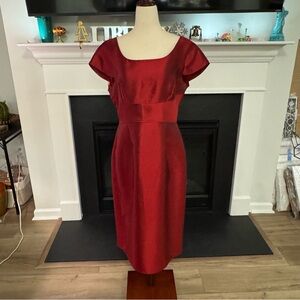 Tahari by Arthur S. Levine Red Silk Blend Sheath Dress – Size 12